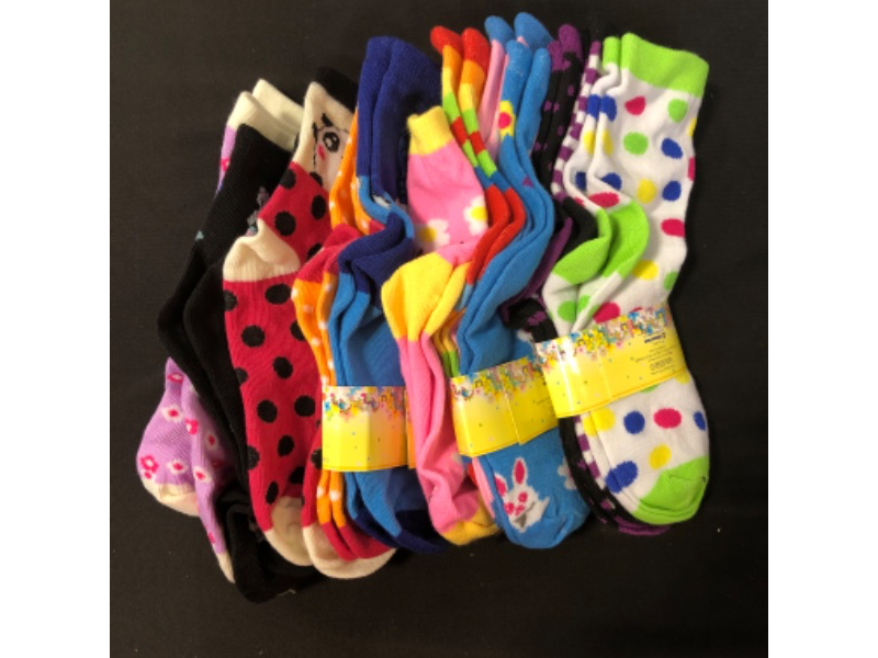 Photo 2 of Ayla 12 Pairs Pack Kids Girls Colorful Creative Fun Novelty Design Crew Socks