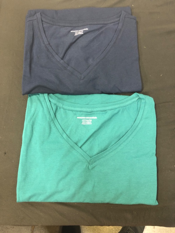 Photo 2 of Amazon Essentials Women's 2-Pack V-Neck Classic-fit Short-Sleeve Tee Shirt