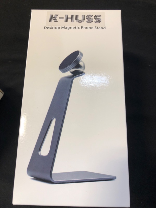 Photo 1 of Generic KHUSS Magnetic Cell Phone Stand 360Degree Adjustable Desk Mobile Phone Stand with 2 Magnet Sturdy NonScratch AntiSlip Desktop Smartphone Holder for iPhone 12MiniProMax Silver