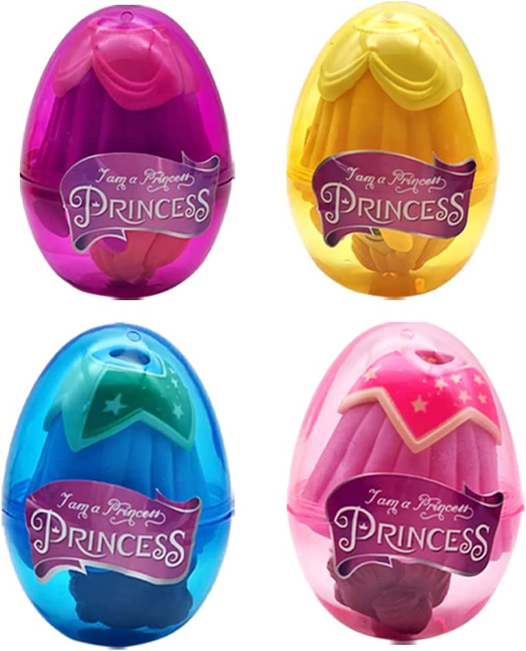 Photo 1 of 4 Pack Princess Jumbo Deformation Pre-Filled Easter Eggs with Toys Inside for Kids Girls Boys Gifts Easter Basket Stuffers Party Favors Fillers (Princess)