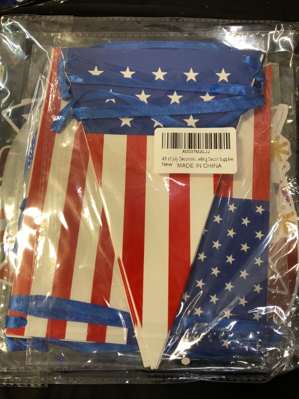 Photo 1 of 4th of July Decorations Kit, Pre-Assembled Swallowtail Flag Banner, American Pennant Banner, Patriotic Hanging Swirl Independence Day Memorial Day Veterans Day Ceiling Decor Supplies