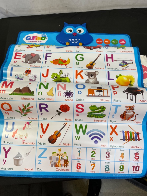 Photo 2 of Bilingual Talking Poster: Music + ABC + 123s + Eng & Spanish + Songs - Perfect educational toys for 2 year olds and learning toys for 3 year olds. (Alphabet)