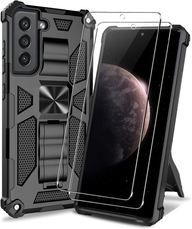 Photo 1 of Compatible with Samsung Galaxy S22 Plus Case with Screen Protector Heavy Duty Rugged Case with Built in Kickstand Shockproof Anti-Slip Phone Case for Samsung Galaxy S22 Plus 5G
