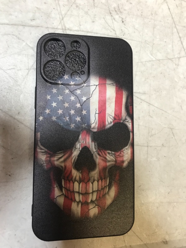 Photo 2 of Compatible with iPhone 13 Pro Max Case American Flag Case for Men Boy,USA American Flag Skull Skeleton Cool Case for iPhone 13 Pro Max,Soft Silicone Trendy Graphic Design Case American Flag Skull
