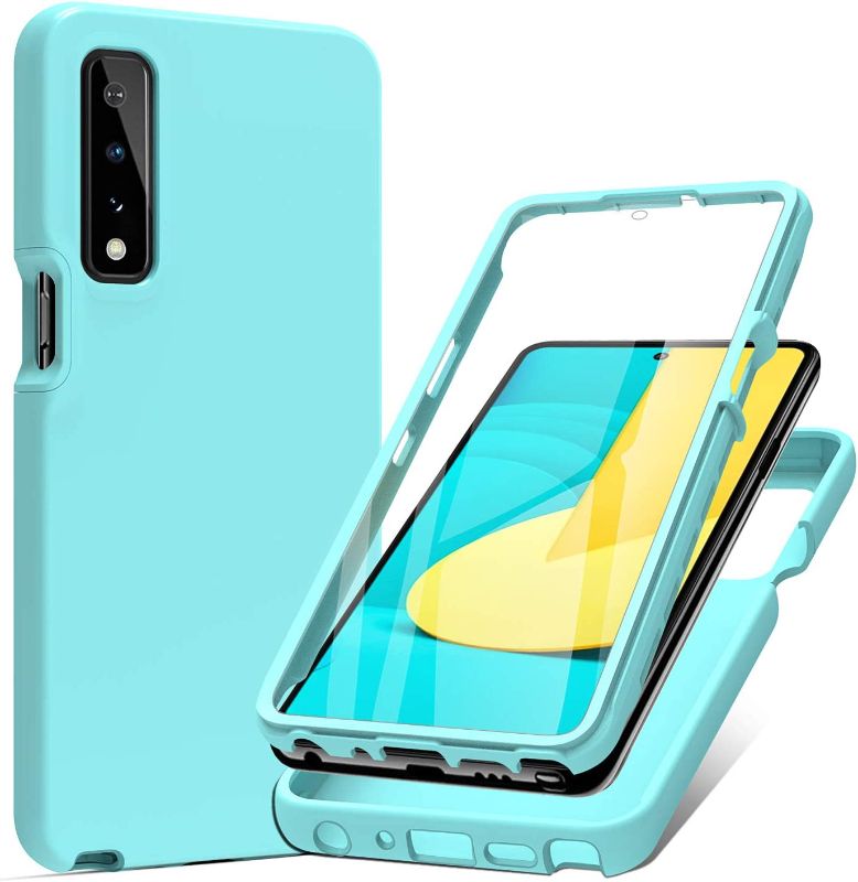 Photo 1 of PULEN for LG Stylo 7 5G Case with Built-in Screen Protector,Rugged PC Front Cover + Soft Liquid Silicone Non-Slip Bback Cover, Shockproof Full-Body Protective Case Cover - Green
