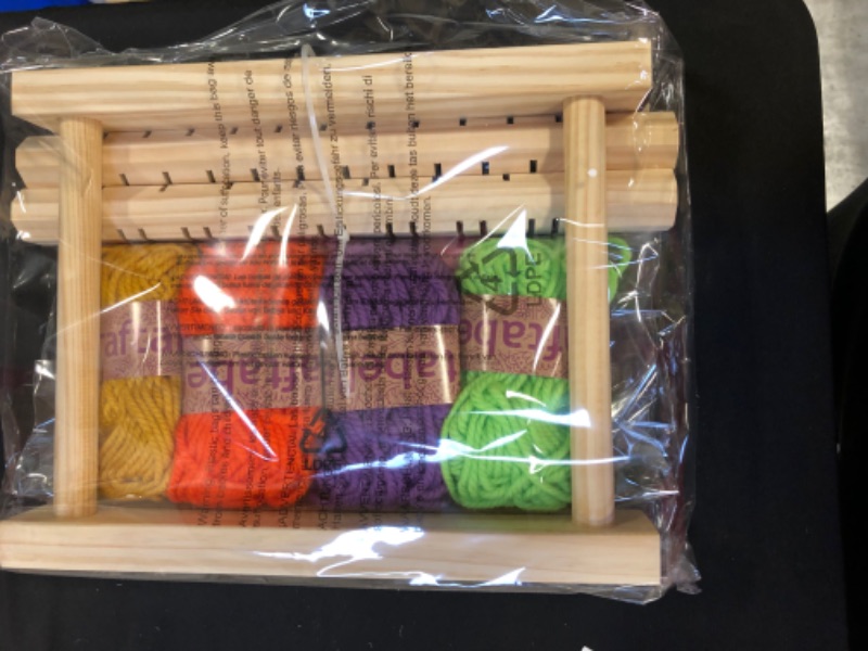 Photo 3 of Craftabelle – Wooden Loom Creation Kit – Beginner Knitting Loom Kit – 19pc Weaving Set with Yarn and Frame – DIY Craft Kits for Kids Aged 8 Years +
