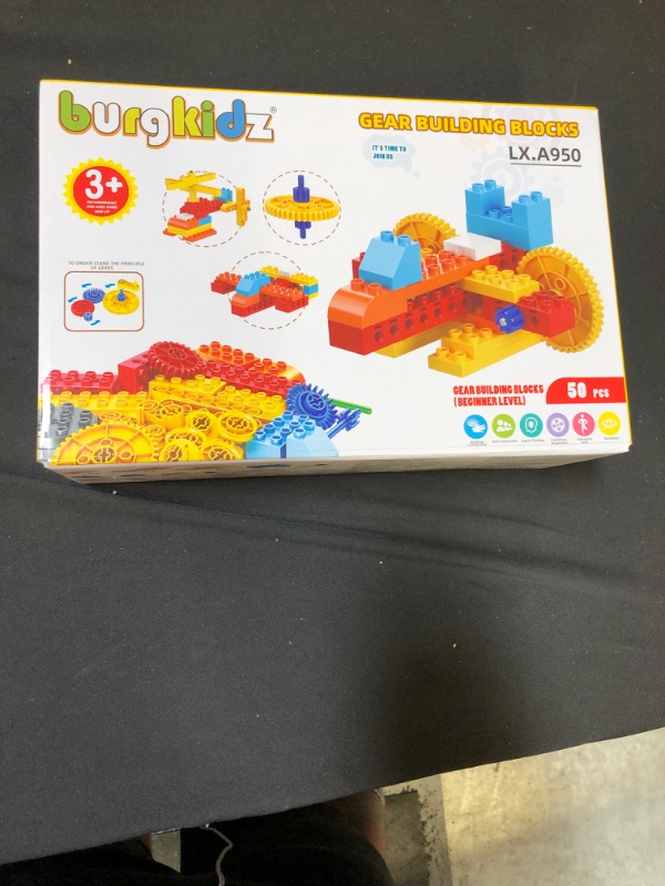 Photo 2 of burgkidz Construction Building Toy Set: Science Learning Blocks Toys, Build Tools Vehicles Machines & Models; STEM Educational Kit for Boys & Girls 3 4 5 6 + Year Old
