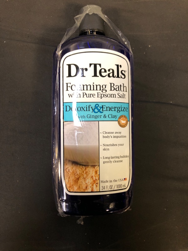 Photo 2 of Dr Teal's Pure Epsom Salt Detoxify Energize Foaming Bath with Ginger Clay, 34 oz.