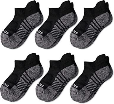 Photo 1 of BERING Kids' Athletic Cushioned Ankle Socks 6 Pairs Low Cut Tab for Boys Girls
