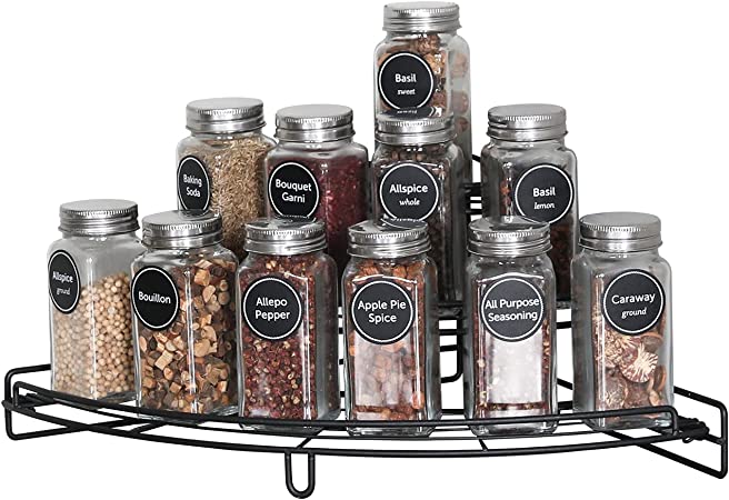 Photo 1 of 2 Pack Corner Spice Rack, 3-Tier Spice Organizer for Lazy Susan Cabinet, Spice Rack Organizer Seasoning Organizer for Countertop Counter Pantry Kitchen, Great for Storing Spice Jars