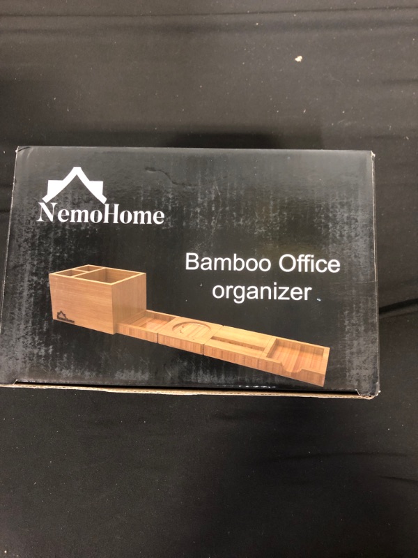 Photo 1 of Bamboo Caddy Desk Organizer Set Cubicle Organization Accessories Wood Modern for office and Home Desktop 5 Wooden Pieces from NemoHome (5 Office organizer)