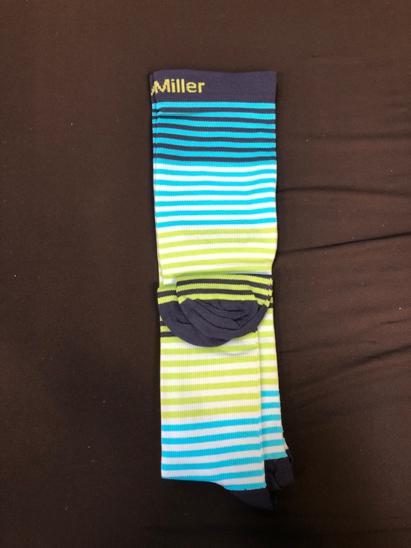 Photo 2 of Doc Miller Compression Socks Knee High 15-20 mmHg Support for Men and Women Travel Medical Recovery Maternity Circulation Varicose Veins (Bright Green, XL