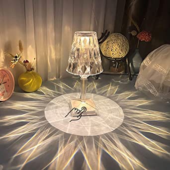 Photo 1 of Marspeeder Crystal Lamp ,Decorative Crystal Table Lamp with 3-Way Dimmable Light, USB Rechargeable Lamp for Bedroom, Small Table Lamp for Bedroom Living Room, Decorative Night Lamp Gift for Girls