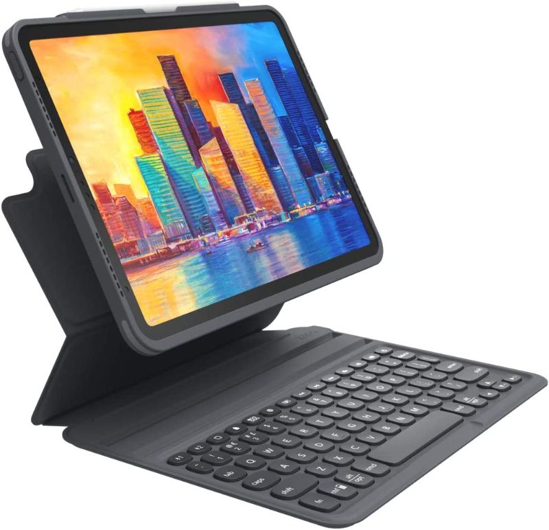 Photo 1 of ZAGG Pro Keys Detachable Case and Wireless Keyboard for Apple iPad Pro 12.9, Multi-Device Bluetooth Pairing, Backlit Laptop-Style Keys, Apple Pencil Holder, 6.6ft Drop Protection (Charcoal)
