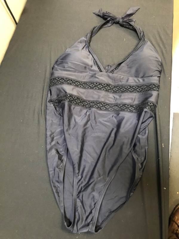 Photo 2 of QACIVIQ Women's One Piece Swimsuit V Neck Tummy Control Bathing Suit Cross Back Swimwear, XL
