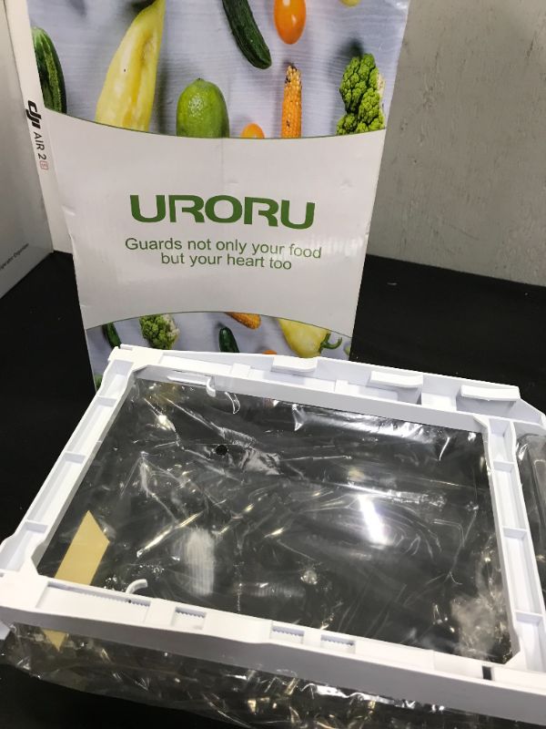 Photo 1 of URORU Fridge Drawer Organizer, Unique Design Pull Out Bins, Fridge Holder Storage Box, Fit for Refrigerator with Shelf Under 0.6", Clear Acrylic Handle Storage Box For Eggs, Meat, Cheese & Vegetable