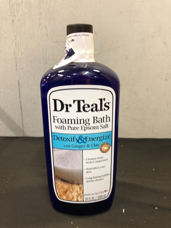 Photo 2 of Dr Teal's Pure Epsom Salt Detoxify Energize Foaming Bath with Ginger Clay, 34 oz.