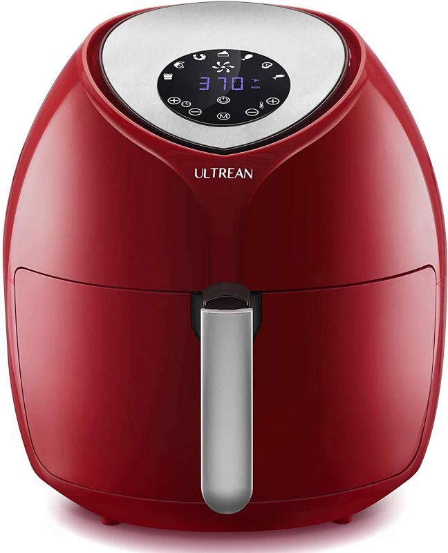 Photo 1 of Ultrean Large Air Fryer 8.5 Quart, Electric Hot Air Fryers XL Oven Oilless Cooker with 7 Presets, LCD Digital Touch Screen and Nonstick Detachable Basket, UL Certified, Cook Book, 1700W (Red)
