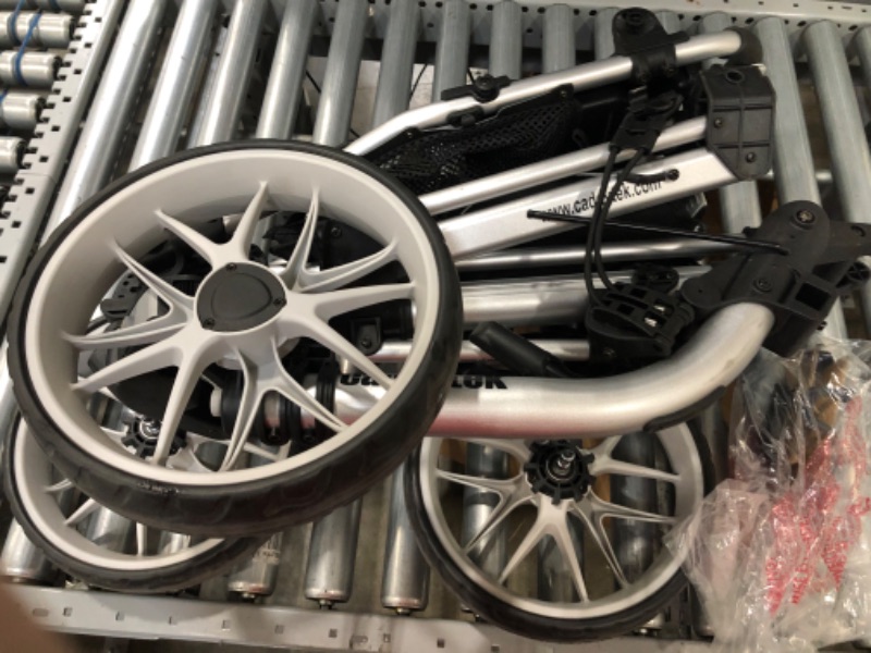 Photo 1 of CaddyTek 3 Wheel Golf Push Cart - Foldable Collapsible Lightweight Pushcart with Foot Brake - Easy to Open & Close
