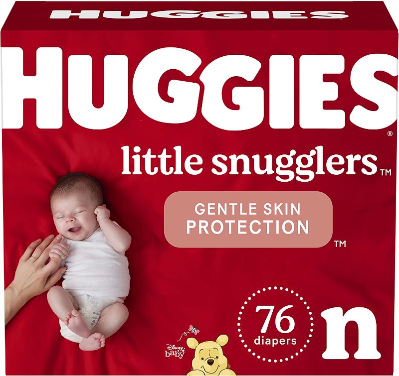 Photo 1 of Baby Diapers Size Newborn (up to 10 lbs), 76ct, Huggies Little Snugglers
