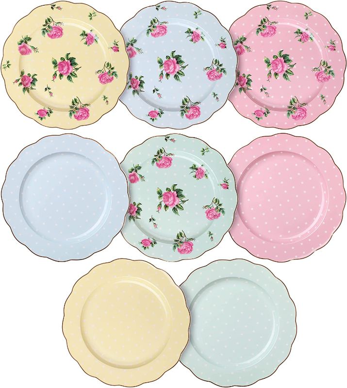 Photo 1 of *** DAMAGED ***
BTaT- Porcelain Floral Plates, Royal Dessert Plates, 8 inch, Set of 8, Appetizer Plates, Floral Plates, Salad Plates, Small Plates, Small Plates Set, Small Dishes, Dinnerware, Salad Plates