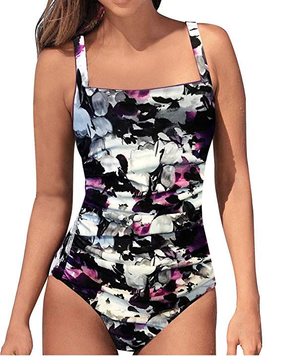 Photo 1 of Aqua Eve One Piece Bathing Suit for Women Tummy Control Swimsuit Slimming Vintage Swimwear
