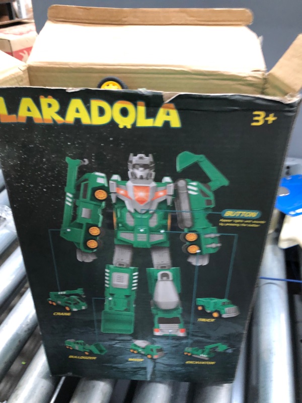 Photo 5 of Laradola Toys for 3 4 5 6 7 8 Year Old Boys - Construction Transform Robot Kids Toys Cars | STEM Building Toddler Toys for Kids Ages 4-8 | 5 in 1...
