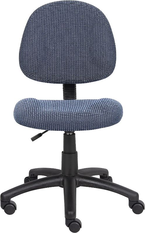 Photo 1 of Boss Office Products Perfect Posture Delux Fabric Task Chair without Arms in Blue
