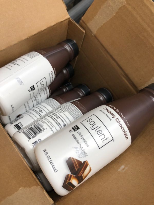 Photo 2 of Best by 9/20/22 Soylent Ready-to-Drink Meal Creamy Chocolate 14 Fl Oz Each / Pack of 12