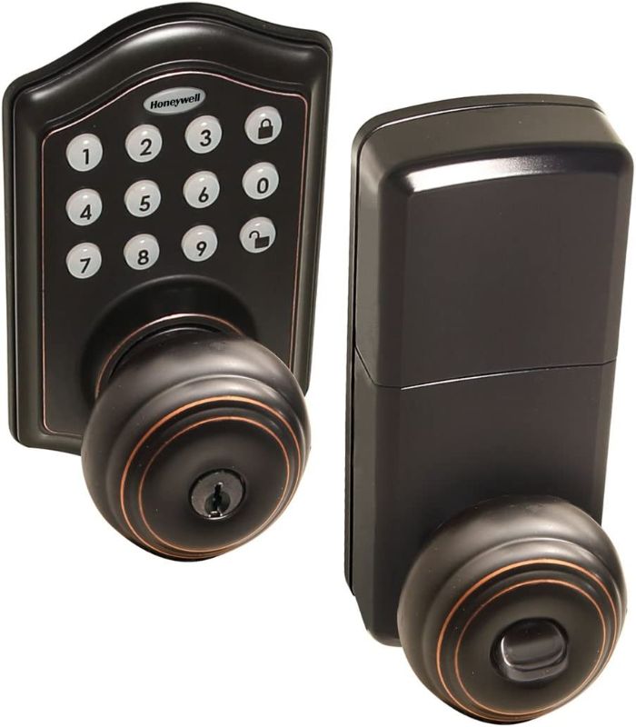 Photo 1 of Honeywell Safes & Door Locks - 8732401 Electronic Entry Knob Door Lock, Oil Rubbed Bronze, 6.5 x 8.8 x 9 inches
