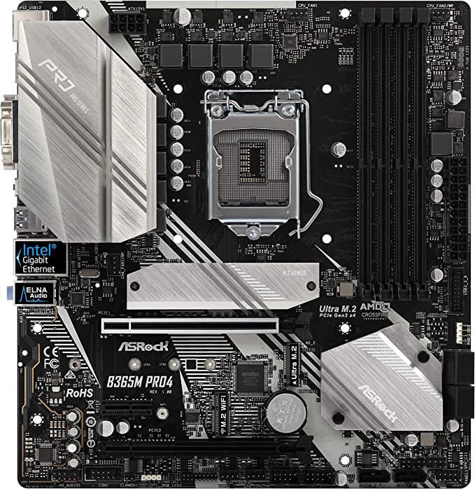 Photo 1 of ASRock B365M PRO4 LGA1151/ Intel B365/ DDR4/ Quad CrossFireX/ SATA3&USB3.1/ M.2/ A&GbE/ MicroATX Motherboard
