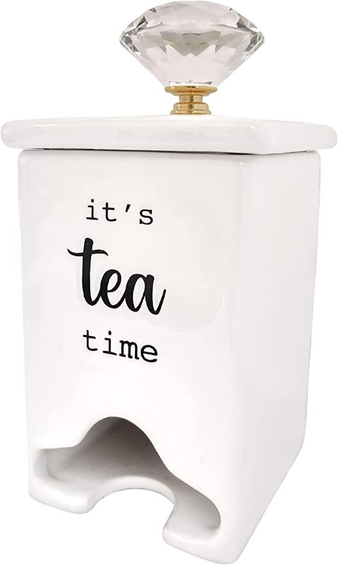 Photo 1 of Mantha Homes Tea Caddy - Cute Tea Bag Organizer - Easy Access Tea Bag Holder and Dispenser Ceramic Tea Storage - Tea Accessories - Great for Tea Bars and Tea Gifts
