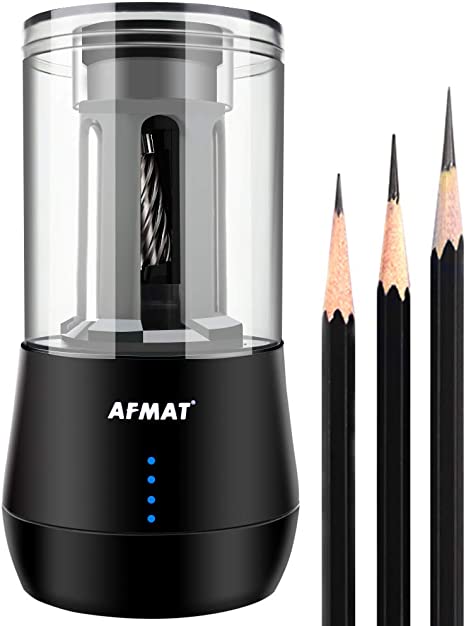 Photo 1 of AFMAT Long Point Pencil Sharpener, Drawing Pencils Sharpener, Pencil Sharpener Electric, 6-8.5mm Charcoal Pencil Sharpener for Sketching Pencils/Drawing Pencils, 25mm Super Long Tip
