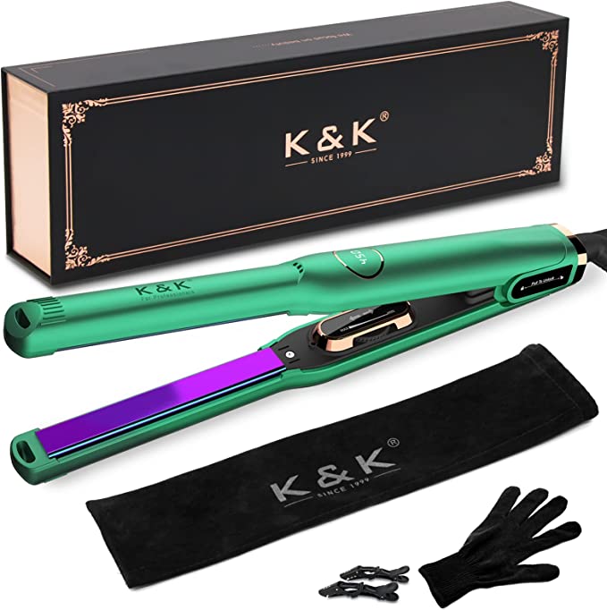 Photo 1 of Mini Hair Straightener with LED Display Adjustable Temperature 1/2 Inch Small Flat Iron 4D 360°Swivel Short Hair Tourmaline Titanium Dual Voltage Auto Shut Off
