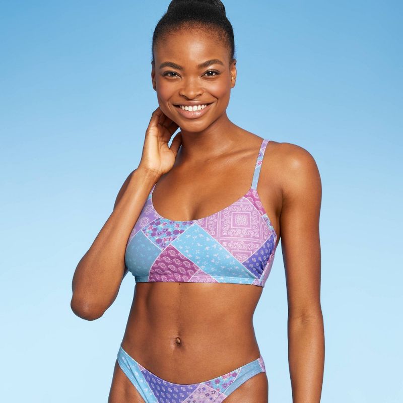 Photo 1 of D/DD-Juniors' Bralette Bikini Top - Xhilaration™ Multi Paisley Print Cup
