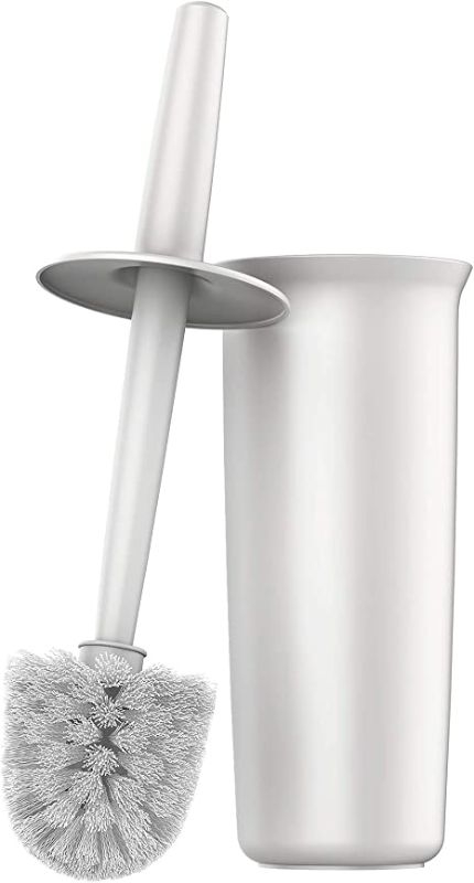 Photo 1 of 2PK-MR.SIGA Toilet Bowl Brush and Holder for Bathroom, White, 1 Pack
