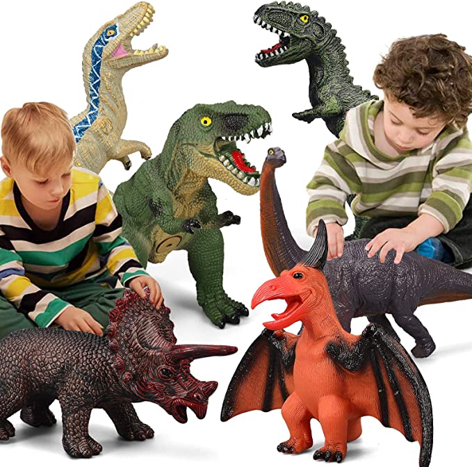 Photo 1 of Gzsbaby 6 Piece Jumbo Dinosaur Toys for Kids and Toddlers, 13-17 Inches Blue Velociraptor T-Rex, Large Soft Dinosaur Toys Set for Dinosaur Lovers - Perfect Dinosaur Party Favors, Birthday Gifts
