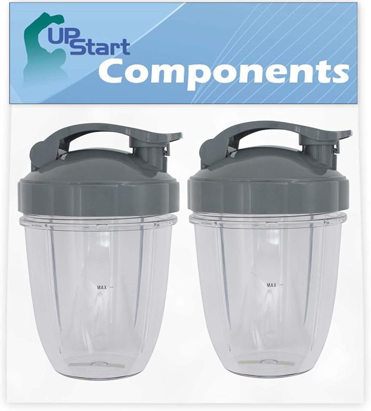 Photo 1 of 2 Pack UpStart Components 18 oz Cup with Flip Top To-go Lid Replacement for NutriBullet 600w, NutriBullet Pro 900w, NutriBullet Pro 900 Series Blenders
