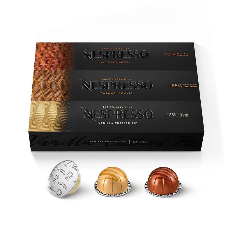 Photo 1 of [European Version] Nespresso OriginalLine Barista Creations Assortment for Recipes with Milk: Chiaro, Corto, Scuro, 30 Capsules DATE BB 01-31-2023
