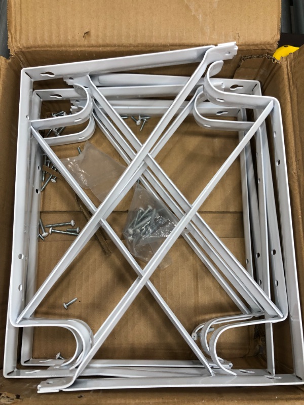 Photo 1 of Home Master Hardware Heavy Duty Shelf Rod Support Bracket Wall Mounted Shelf Supports Closet Brackets White with Screws 10-Pack