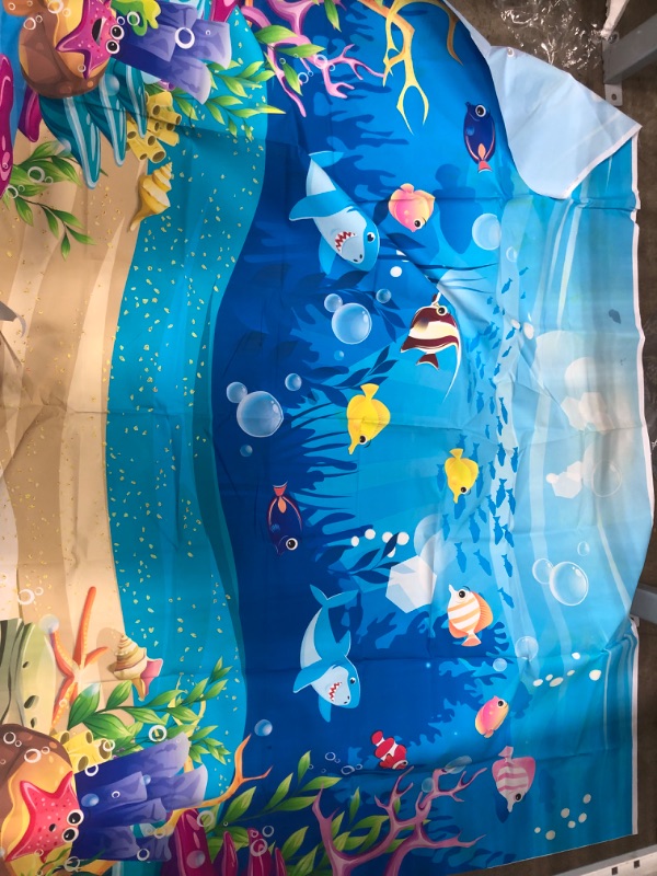 Photo 1 of  Underwater Themed Table Cloth (82L X 56W in.) (Unspecified Model)