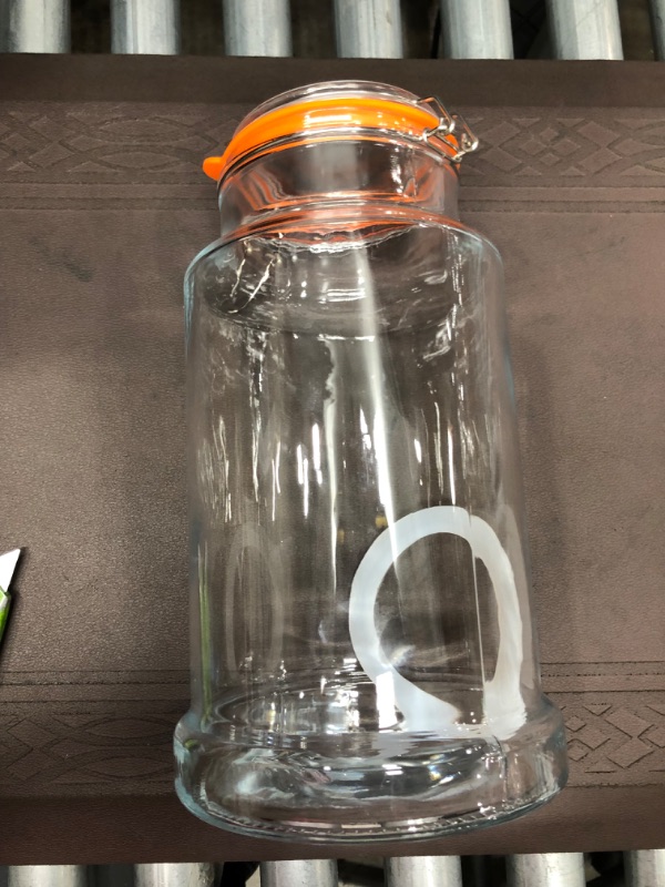 Photo 1 of 1.2 Gallon Airtight Glass Jars with Hinged Lids, Qianfenie Wide Mouth Glass Storage Jars for Flour, Pasta, Cookies, Large Capacity, Sturdy and Heavy Duty, 1 Pack
