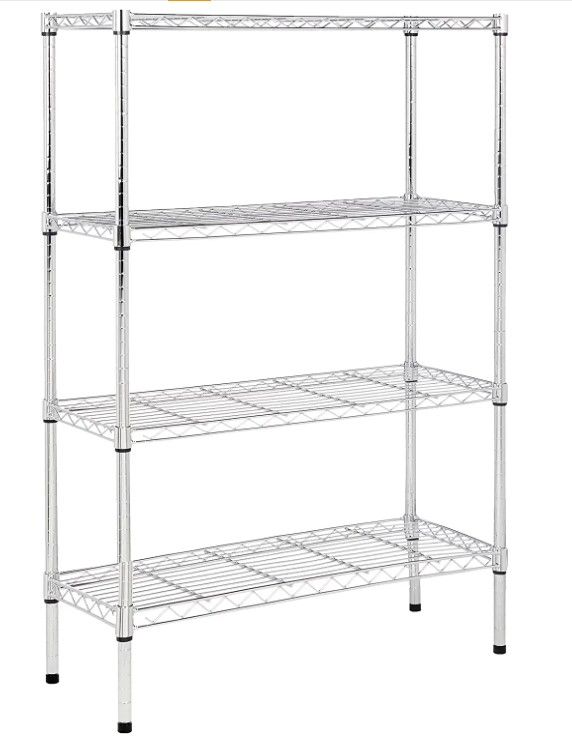 Photo 1 of  4-Shelf Adjustable, Heavy Duty Storage Shelving Unit (350 lbs loading capacity per shelf), Steel Organizer Wire Rack, Chrome (36L x 14W x 54H)