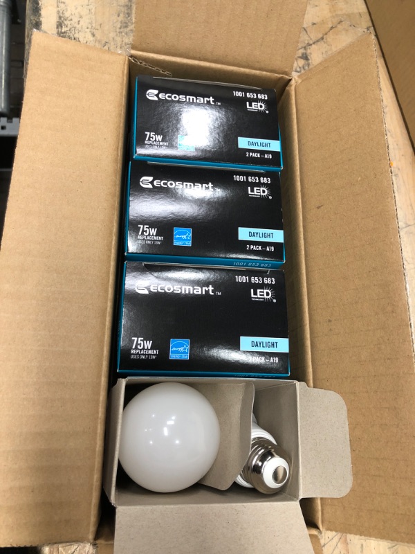 Photo 2 of 4-pack ***75-Watt Equivalent A19 Dimmable Energy Star LED Light Bulb Daylight (2-Pack)
