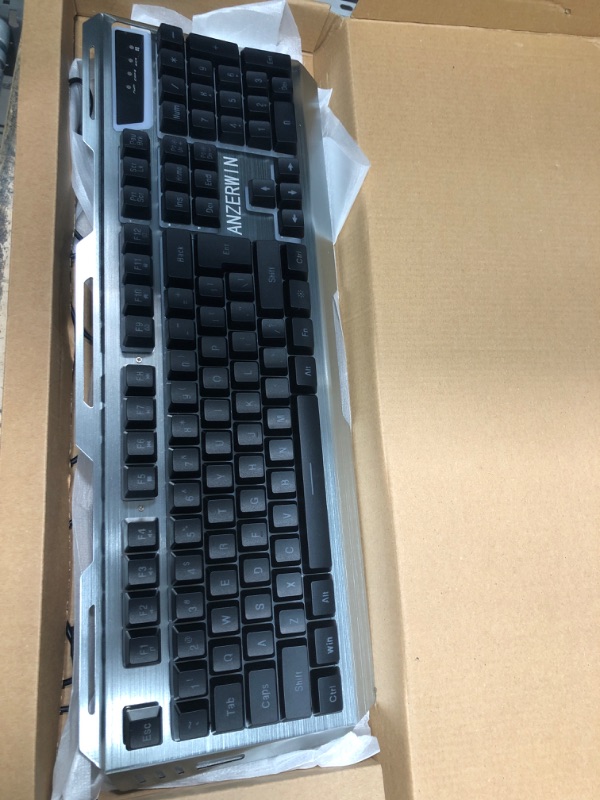 Photo 1 of Wireless Keyboard and Mouse Set Ergonomic 2.4G Cordless Keyboard Skyblue Backlit
