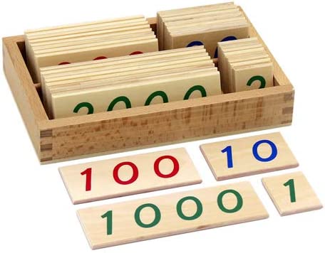 Photo 1 of Elite Montessori Small Wooden Number Cards with Box (1-9000)
