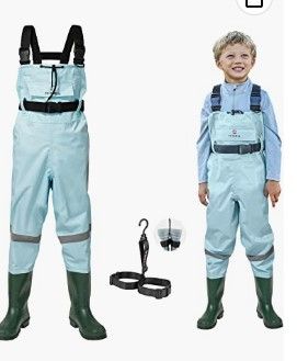 Photo 1 of HISEA Kids Chest Waders Youth Fishing Waders for Toddler Children Waterproof Hunting Waders with Boots & Reflect Safety Band
12