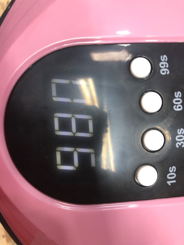 Photo 2 of Sunrich UV Gel Nail Lamp 120W LED Nail Light Fast Nail Dryer for Gel Polish Curing with 4 Timers Portable Handle Large Space Automatic Sensor(Pink)
