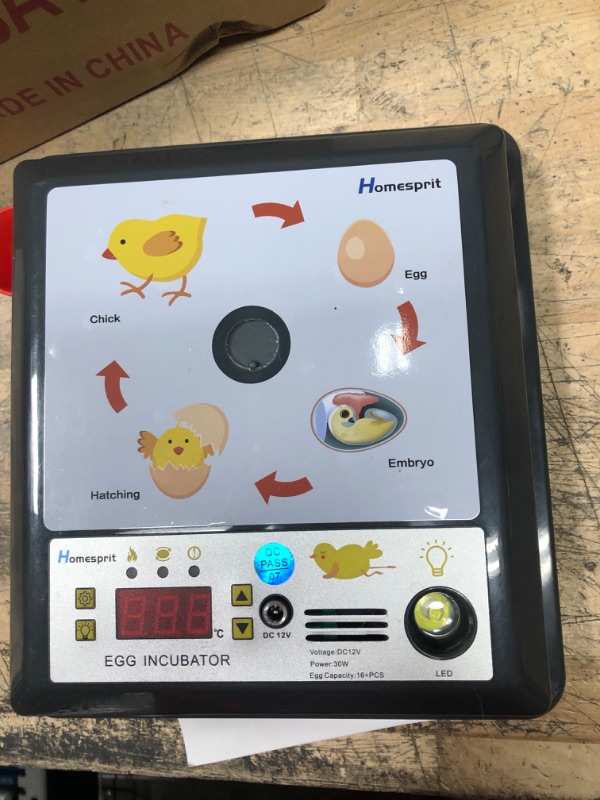 Photo 3 of Homesprit 16 Eggs Incubator, Digital Poultry Hatcher Machine with Temperature Control and Auto Turner, for Chicken, Duck, Goose, Quail Eggs
