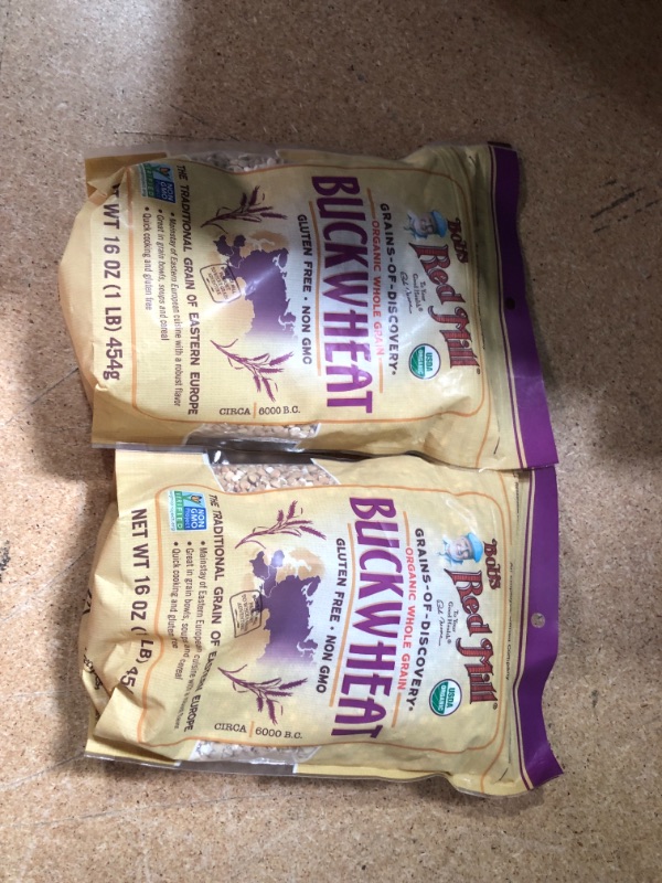 Photo 2 of 2 item bundle best by 04 JAN 2023
Organic Gluten Free Buckwheat Groats, 16 Ounce (Pack of 1) (x2)